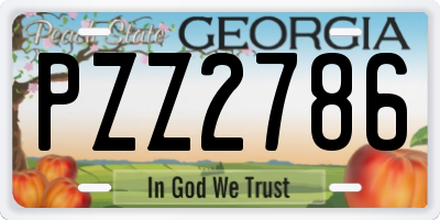 GA license plate PZZ2786