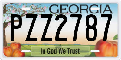 GA license plate PZZ2787