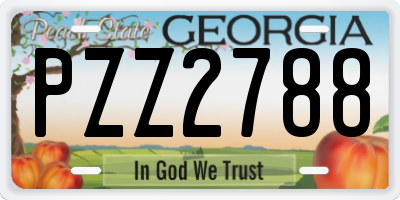 GA license plate PZZ2788