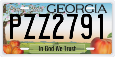 GA license plate PZZ2791