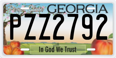 GA license plate PZZ2792