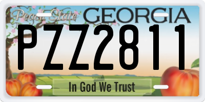 GA license plate PZZ2811