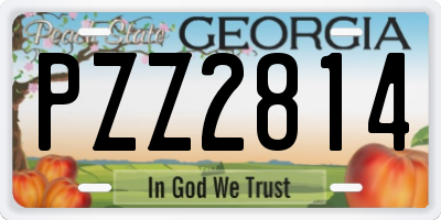 GA license plate PZZ2814