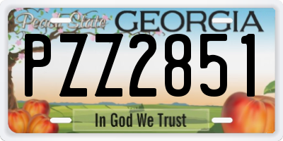 GA license plate PZZ2851