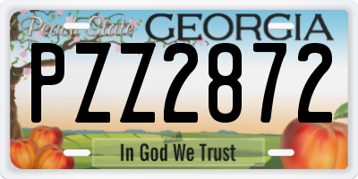 GA license plate PZZ2872