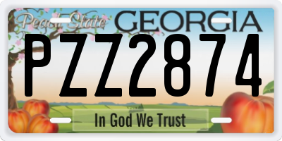 GA license plate PZZ2874