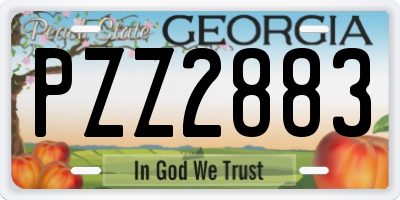 GA license plate PZZ2883