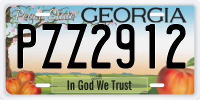 GA license plate PZZ2912