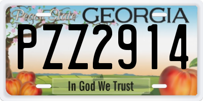 GA license plate PZZ2914