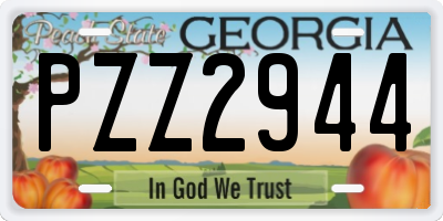 GA license plate PZZ2944