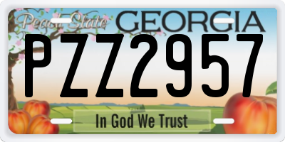 GA license plate PZZ2957