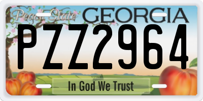 GA license plate PZZ2964
