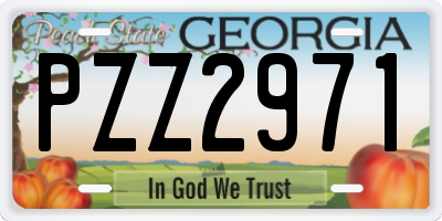 GA license plate PZZ2971