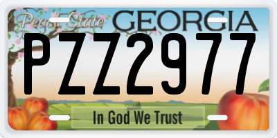 GA license plate PZZ2977