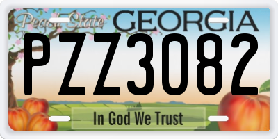 GA license plate PZZ3082