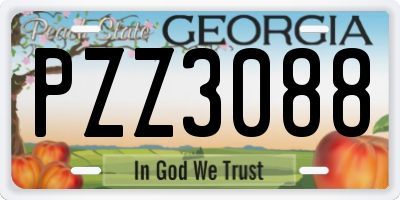 GA license plate PZZ3088