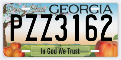 GA license plate PZZ3162