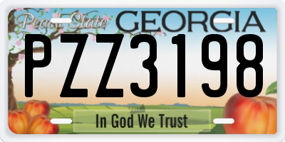 GA license plate PZZ3198