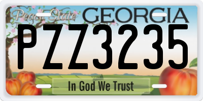 GA license plate PZZ3235