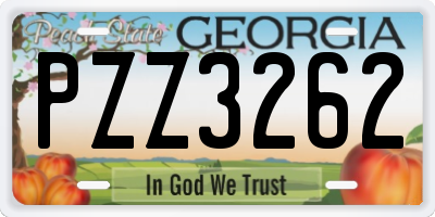 GA license plate PZZ3262