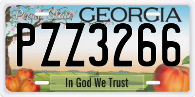 GA license plate PZZ3266