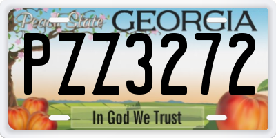 GA license plate PZZ3272