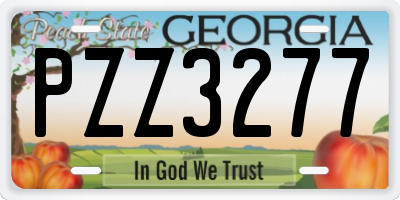 GA license plate PZZ3277