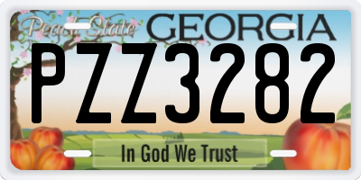 GA license plate PZZ3282