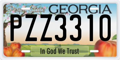 GA license plate PZZ3310