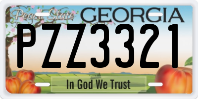 GA license plate PZZ3321