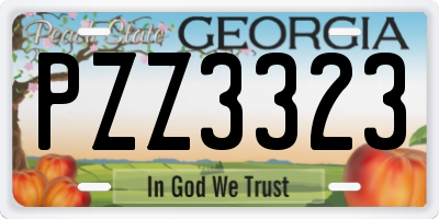 GA license plate PZZ3323