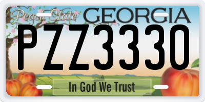 GA license plate PZZ3330