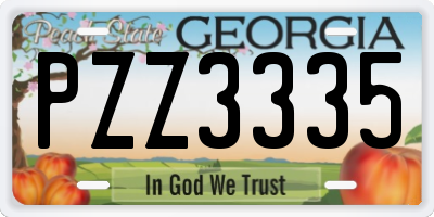 GA license plate PZZ3335