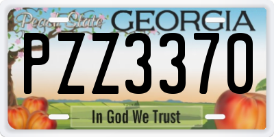GA license plate PZZ3370
