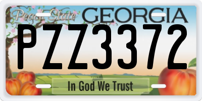 GA license plate PZZ3372