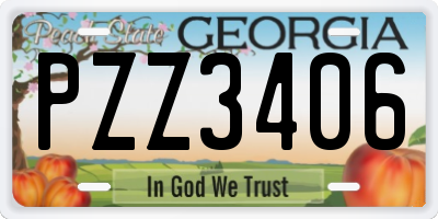 GA license plate PZZ3406