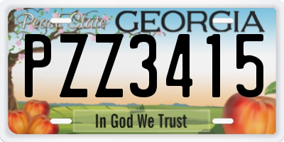 GA license plate PZZ3415
