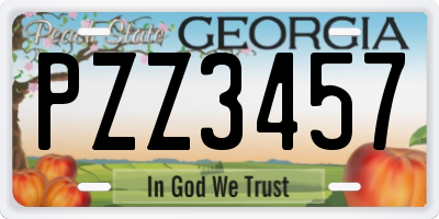 GA license plate PZZ3457