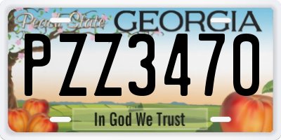 GA license plate PZZ3470