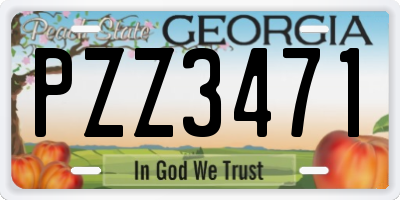 GA license plate PZZ3471