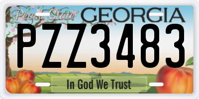 GA license plate PZZ3483