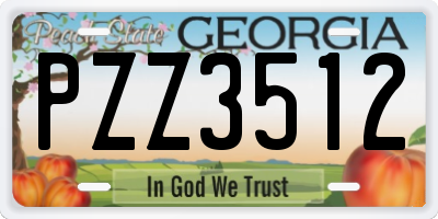 GA license plate PZZ3512