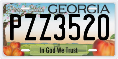 GA license plate PZZ3520
