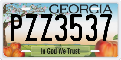 GA license plate PZZ3537