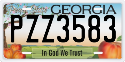 GA license plate PZZ3583