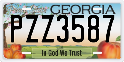 GA license plate PZZ3587