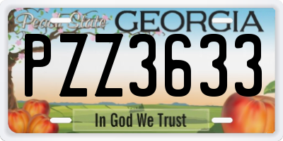 GA license plate PZZ3633