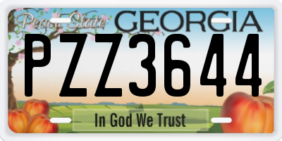 GA license plate PZZ3644