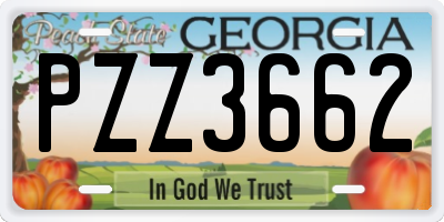 GA license plate PZZ3662