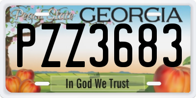 GA license plate PZZ3683